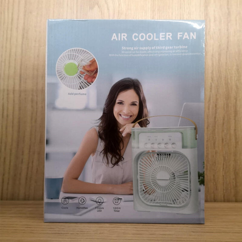 Ventilador de Aire Frío con Pulverizadores de Agua y Luz RGB