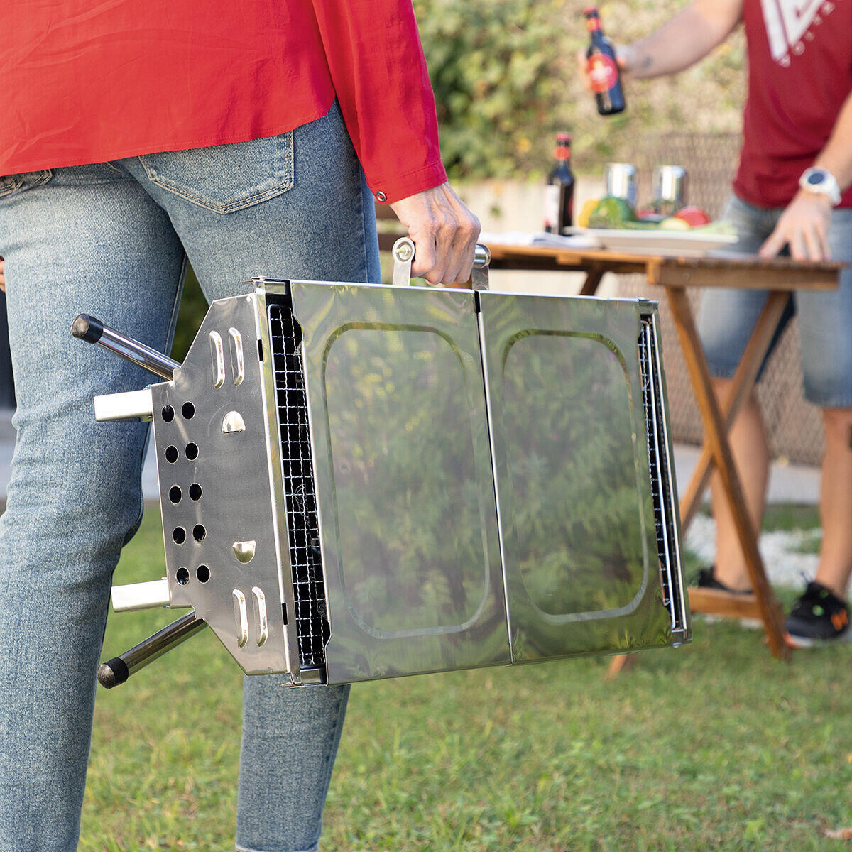 Barbacoa Plegable de Acero Inoxidable