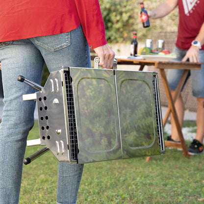 Barbacoa Plegable de Acero Inoxidable